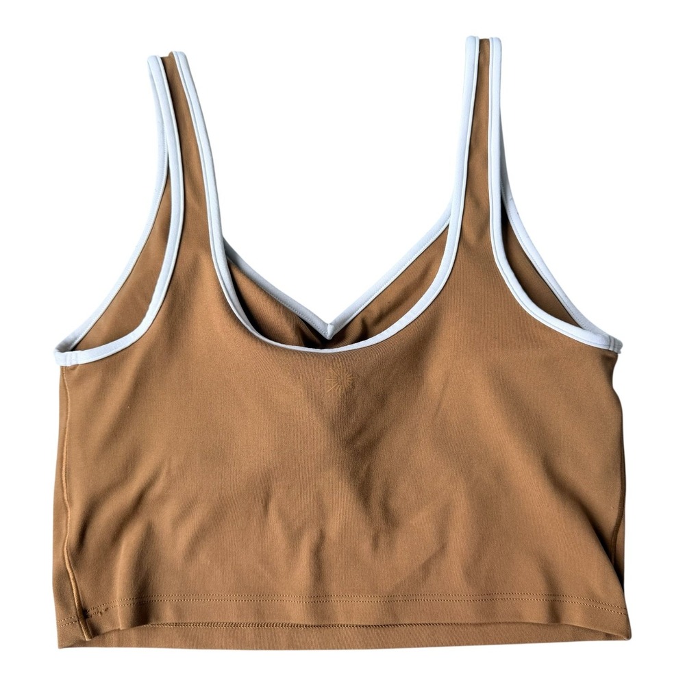OFFLINE by Aerie Real Me Recharge Brown Cotton Corset Bralette M Lined Crop Top - Picture 3 of 6